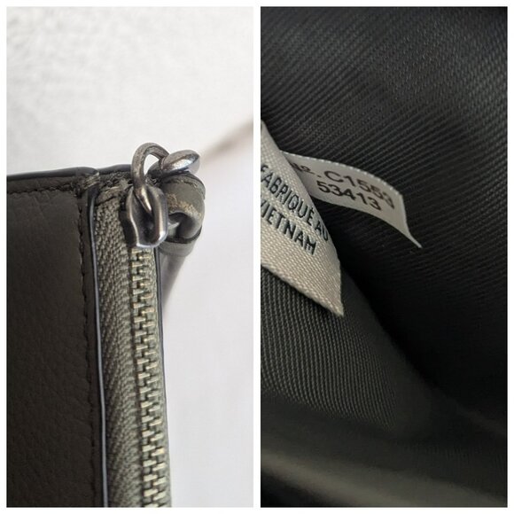 Coach L Zip Wallet Wristlet In Refined Grain Leather Olive Green Gunmetal 53413 - Picture 12 of 12